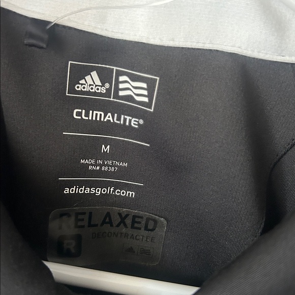 Black and White Long Sleeve Golf Adidas Polo Shirt. Pinehurst. - Picture 6 of 6